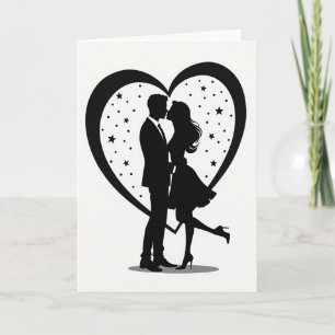 Cartão de Beijo Romântico Minimalista