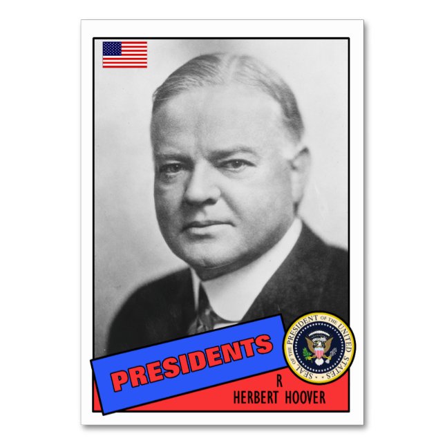 Cartão de beisebol de Herbert Hoover (Frente)