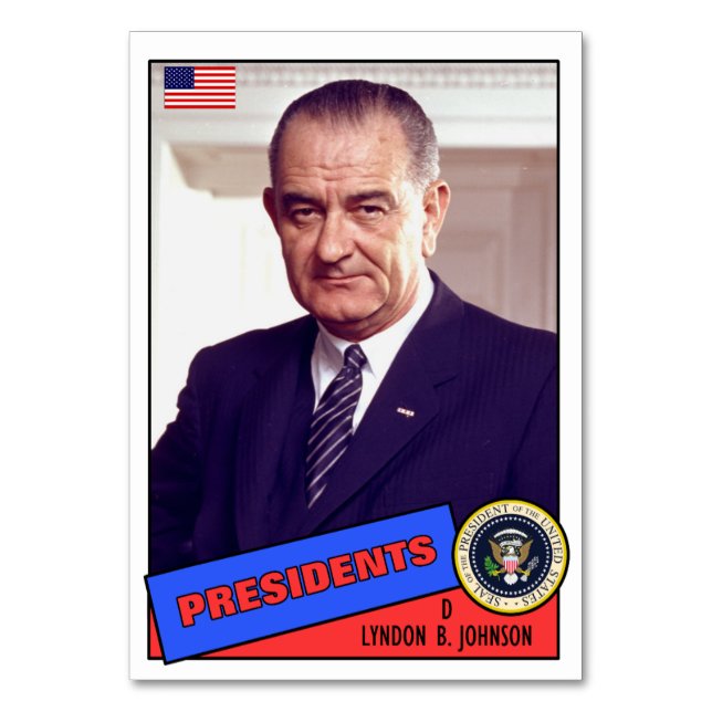 Cartão de beisebol de Lyndon B. Johnson (Frente)