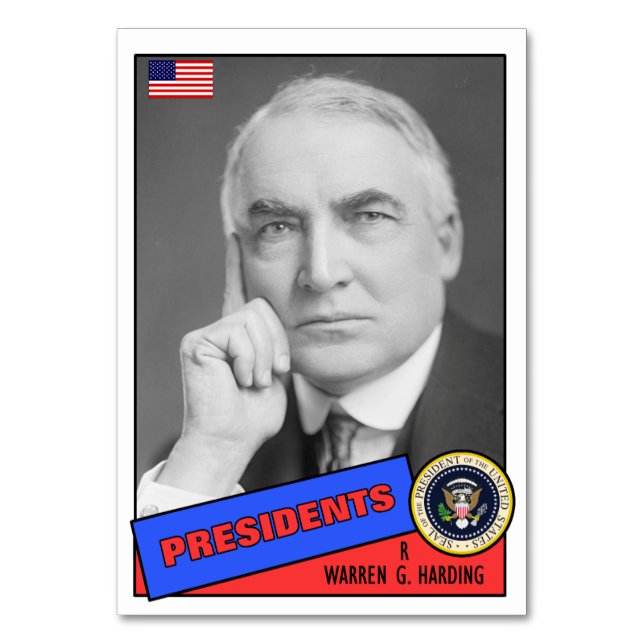 Cartão de beisebol de Warren G. Harding (Frente)
