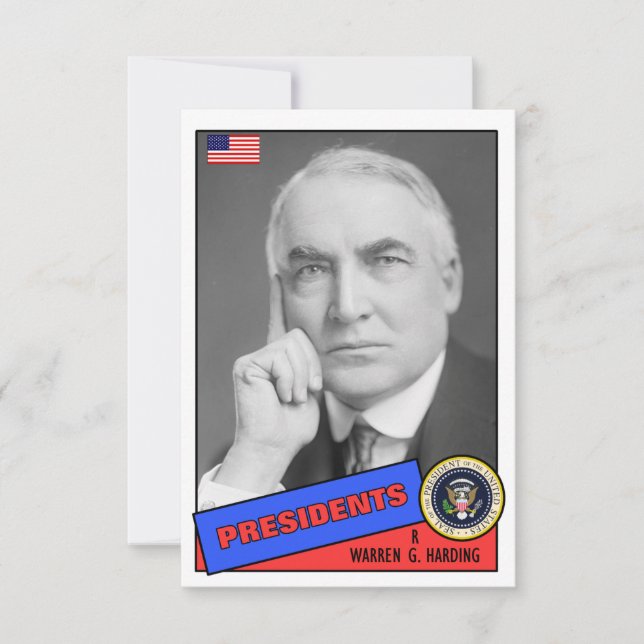 Cartão de beisebol de Warren G. Harding (Frente)