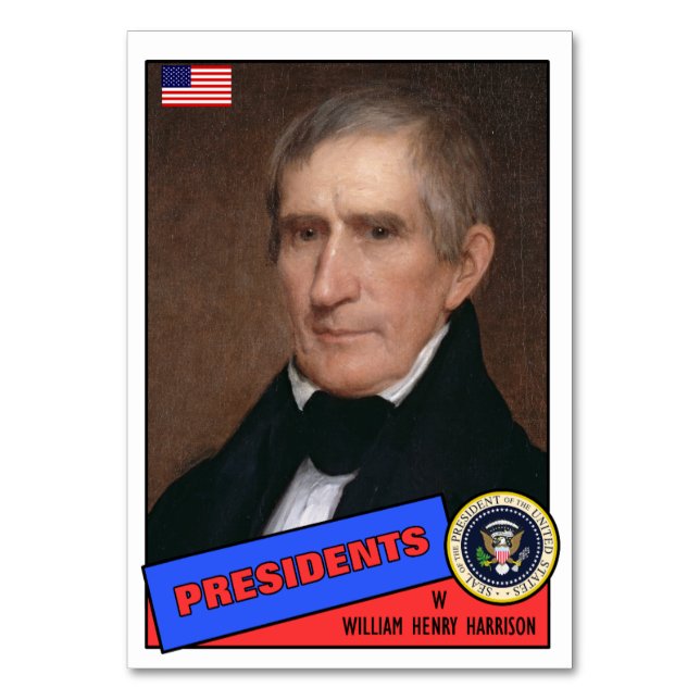 Cartão de beisebol de William Henry Harrison (Frente)