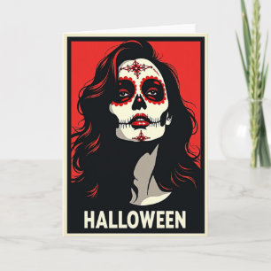 Cartão de Beleza de Caveira de Halloween