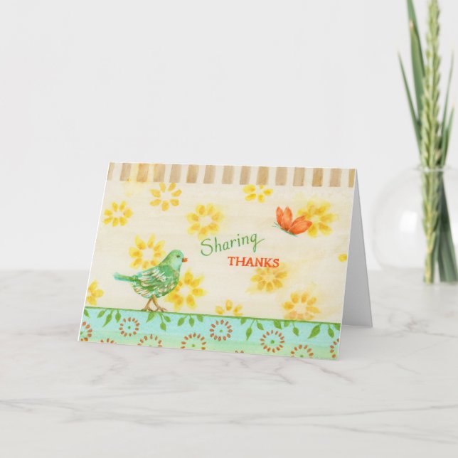 Cartão de Bênção de Ave de Ação de Graças (Frente)