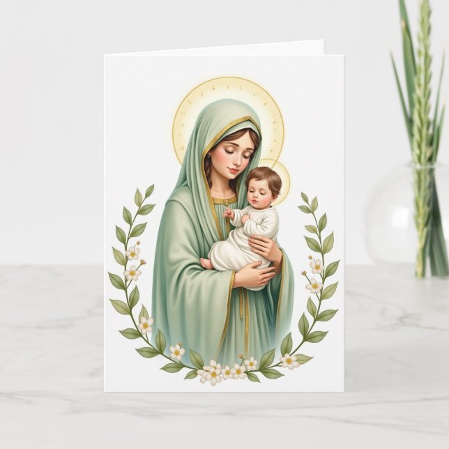 Cartão de Bênção de Mãe e Filho (Frente)