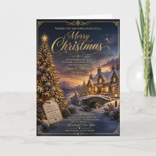 Cartão de Bênçãos de Calor de Natal Cottage Nevado