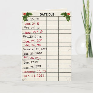 Cartão de Biblioteca Antigo Natal 2025