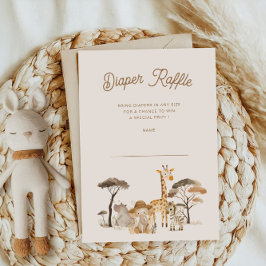 Cartão de Bilhete de Fralda de Animais Selvagens S