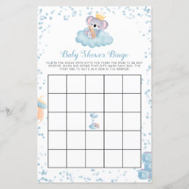 Cartão de Bingo Azul de Chá de fraldas Koala Bear