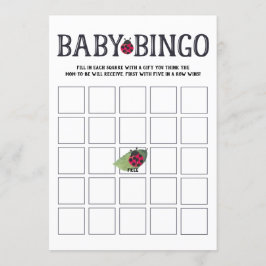 Cartão de Bingo Chá de fraldas Ladybug