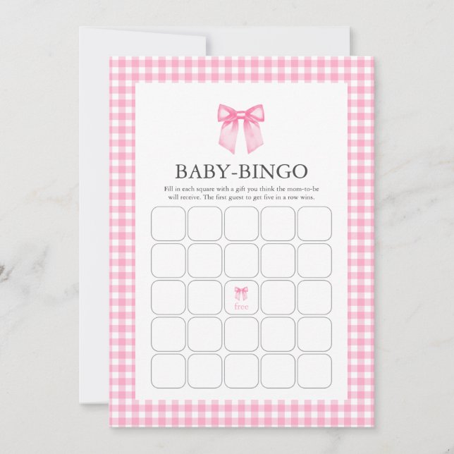 Cartão de Bingo de Chá de Bebê com Arco de Aquarel (Frente)