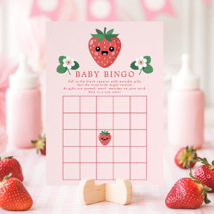 Cartão de Bingo de Chá de Bebê Kawaii Morango