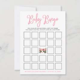 Cartão de Bingo de Chá de Bebê Kitty Aquarela Doce