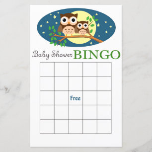 Cartão de bingo de chá de fraldas