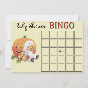 Cartão de Bingo de Chá de fraldas Halloween