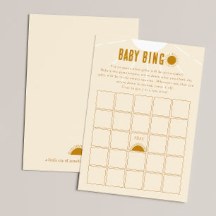 Cartão de Bingo de Chá de fraldas Minimalista Boho