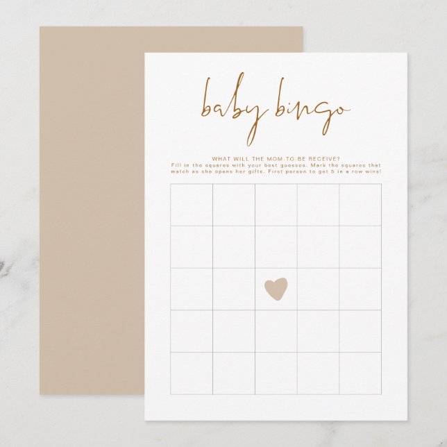 Cartão de Bingo de Chá de fraldas Tonelado INDIE B (Frente/Verso)