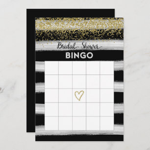 Cartão de Bingo de Chá de panela Dourado e Preto
