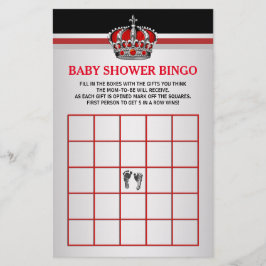 Cartão de Bingo de Churrasco de Bebê Príncipe Verm
