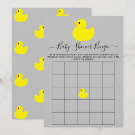 Cartão de Bingo de Chuveiro de Bebê Pato de Borrac