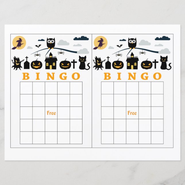 Cartão de bingo de Halloween (Frente)