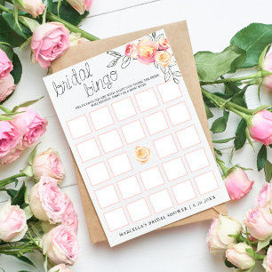Cartão de Bingo de Noivado Rosé