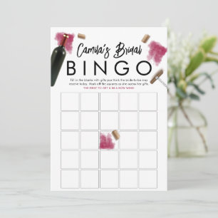 Cartão de Bingo para Amantes de Vinho Elegante