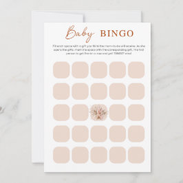 Cartão de Bingo para Chá de Bebê Boho Chic Minimal