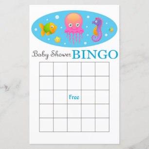 cartão de bingo para chá de bebê com tema de vida