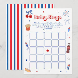 Cartão de Bingo para Chá de Bebê de uma Garota Tot