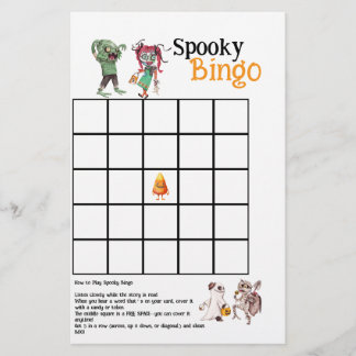 Cartão de Bingo Spooktacular do Halloween Bash Spo