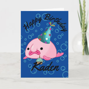 Cartão de    Blobfish de Feliz Aniversário Perso