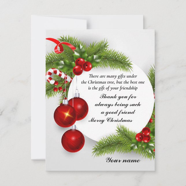 Cartão de Boas Festas "Amizade" (Frente)