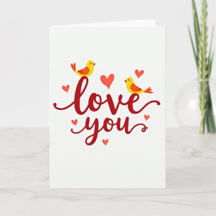 Cartão de Boas Festas Amor Você Pássaros