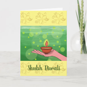 Cartão de Boas Festas/Carta de Diwali Dobrada