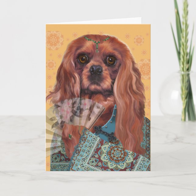 Cartão de Boas Festas | Cavalier Spaniel | Ruby Ca (Frente)