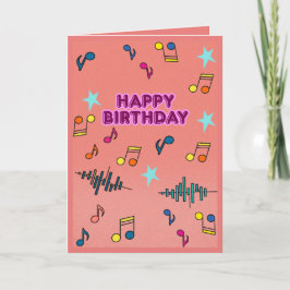 Cartão de Boas Festas Colorido e Musical para Aniv
