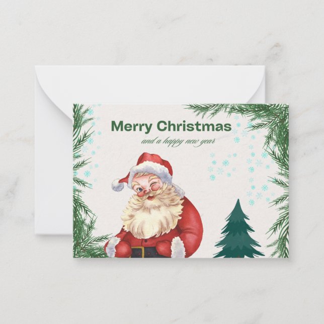 Cartão de Boas Festas Colorido Vermelho e Verde Na (Frente)