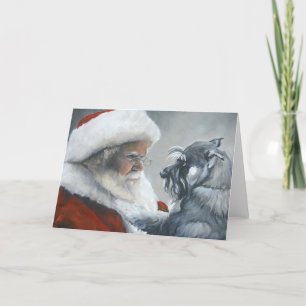 Cartão de Boas Festas com Arte do Cão Schnauzer Co