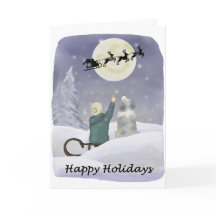 Cartão de Boas Festas com Australian Shepherd