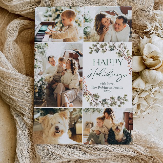 Cartão de Boas Festas com Foto da Família Moderna (Criador carregado)