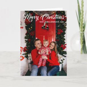 Cartão de Boas Festas com Foto de Natal Desejos de