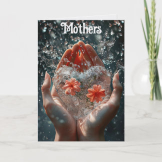 Cartão de Boas Festas com Mãos Segurando um Coraçã