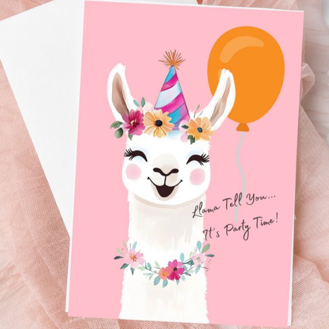Cartão de Boas Festas da Llama “Llama Diz a Você…” (Cute Llama Blank Greeting Card)