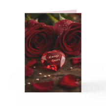 Cartão de Boas Festas de Amor Romântico Rosa Verme