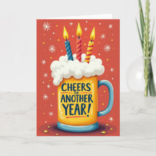 Cartão de Boas Festas de Aniversário com Caneca Am