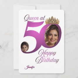 Cartão de Boas-Festas de Aniversário de 50 anos |