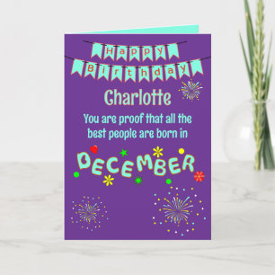 Cartão de Boas Festas de Aniversário de Dezembro D