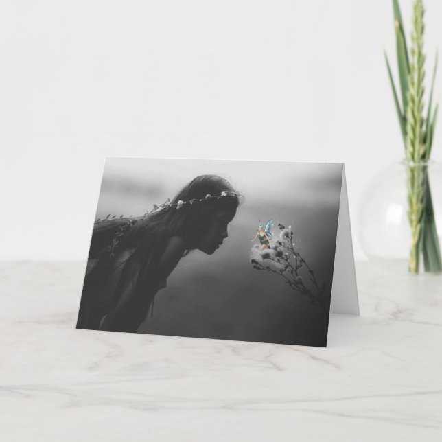 Cartão de Boas Festas de Aniversário de Menina com (Frente)