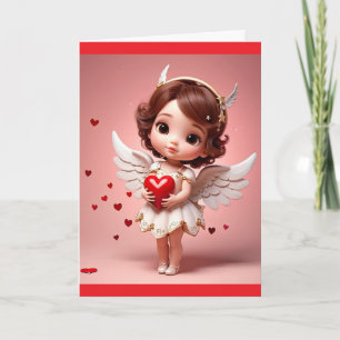 Cartão de Boas Festas de Anjo com Coração de São V